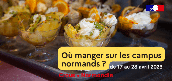 Vacances d’avril 2023 : Où manger sur les campus normands ? 1 visuel ouverture resto avril 2023